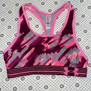 Under Armour youth small pink and gray sports bra